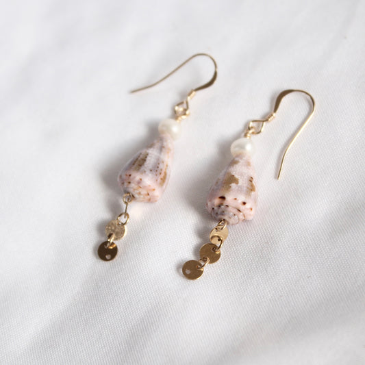 Cone Shell Disc Earrings