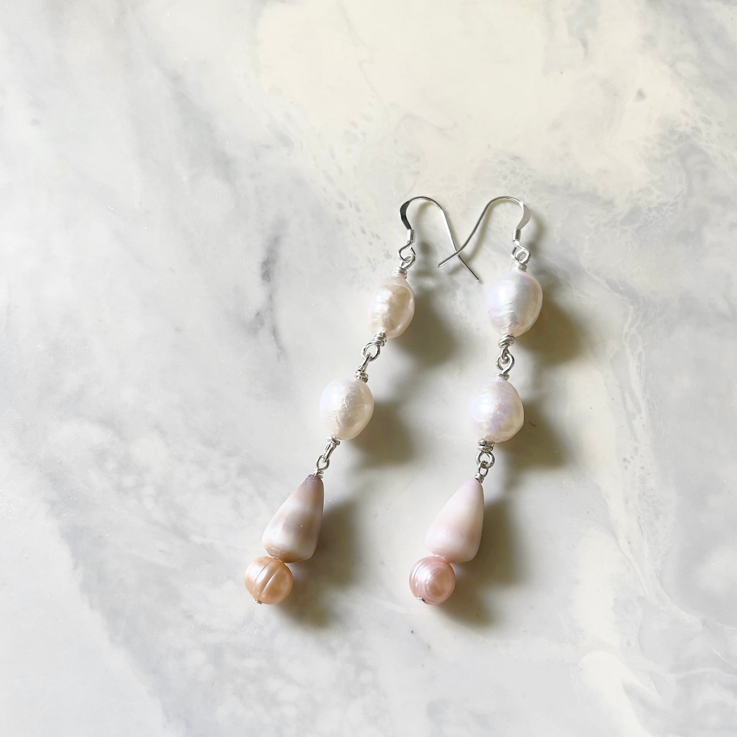 Fresh Water Pearl Cone Shell Earrings