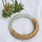 AlohilaniKinemea X Lovellysea CHUNKY Lauhala Wrapped Jade Bangle