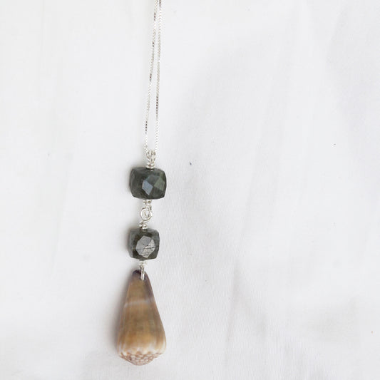 Labradorite Cone Shell Necklace