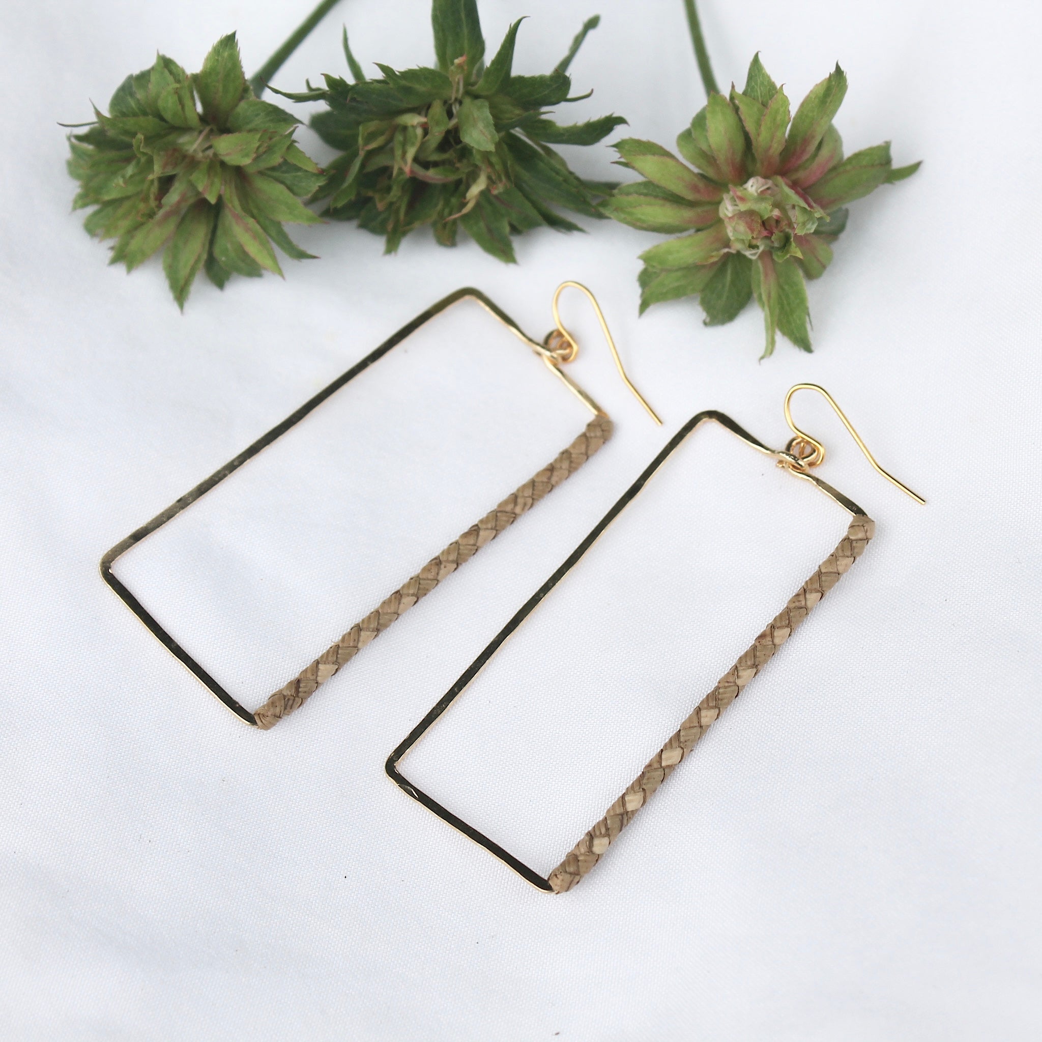 Lauhala Rectangle Hoops