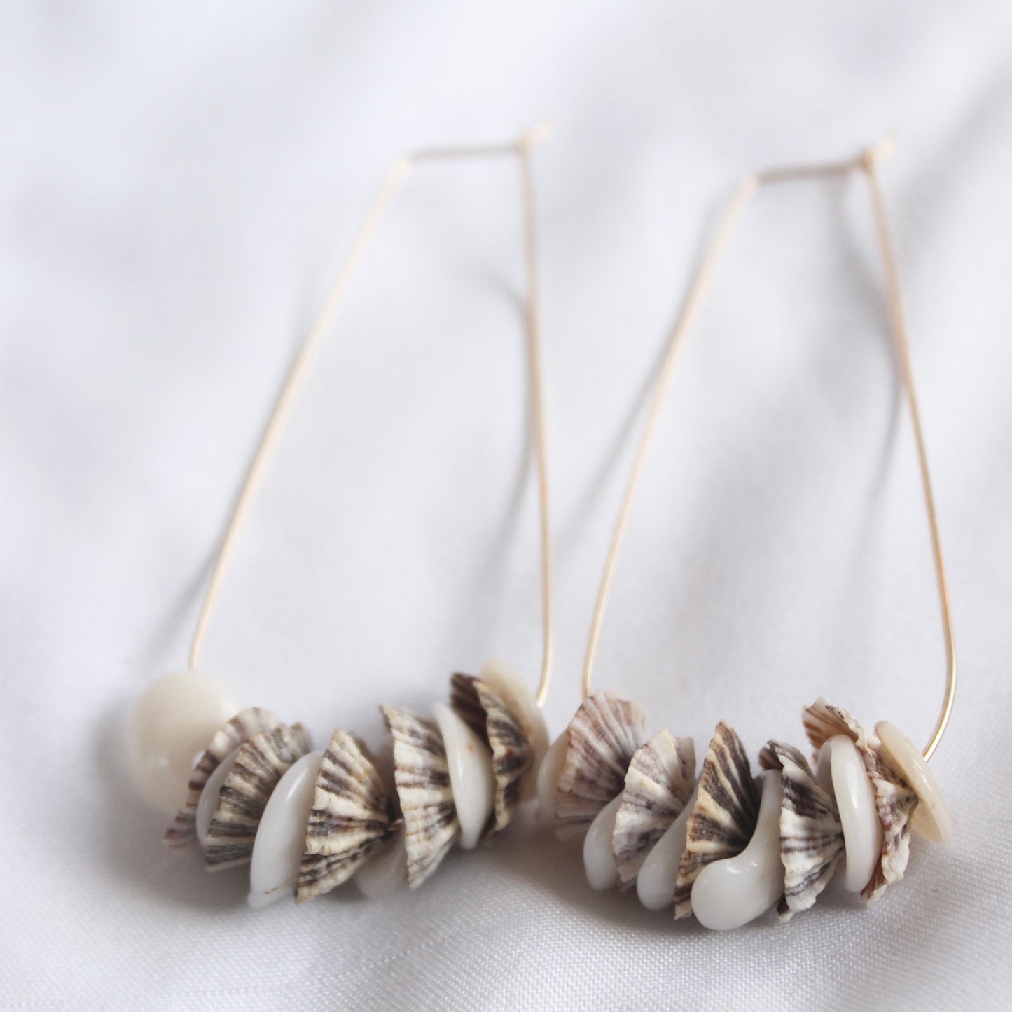 Opihi & Puka Shell Tear drop Hoops