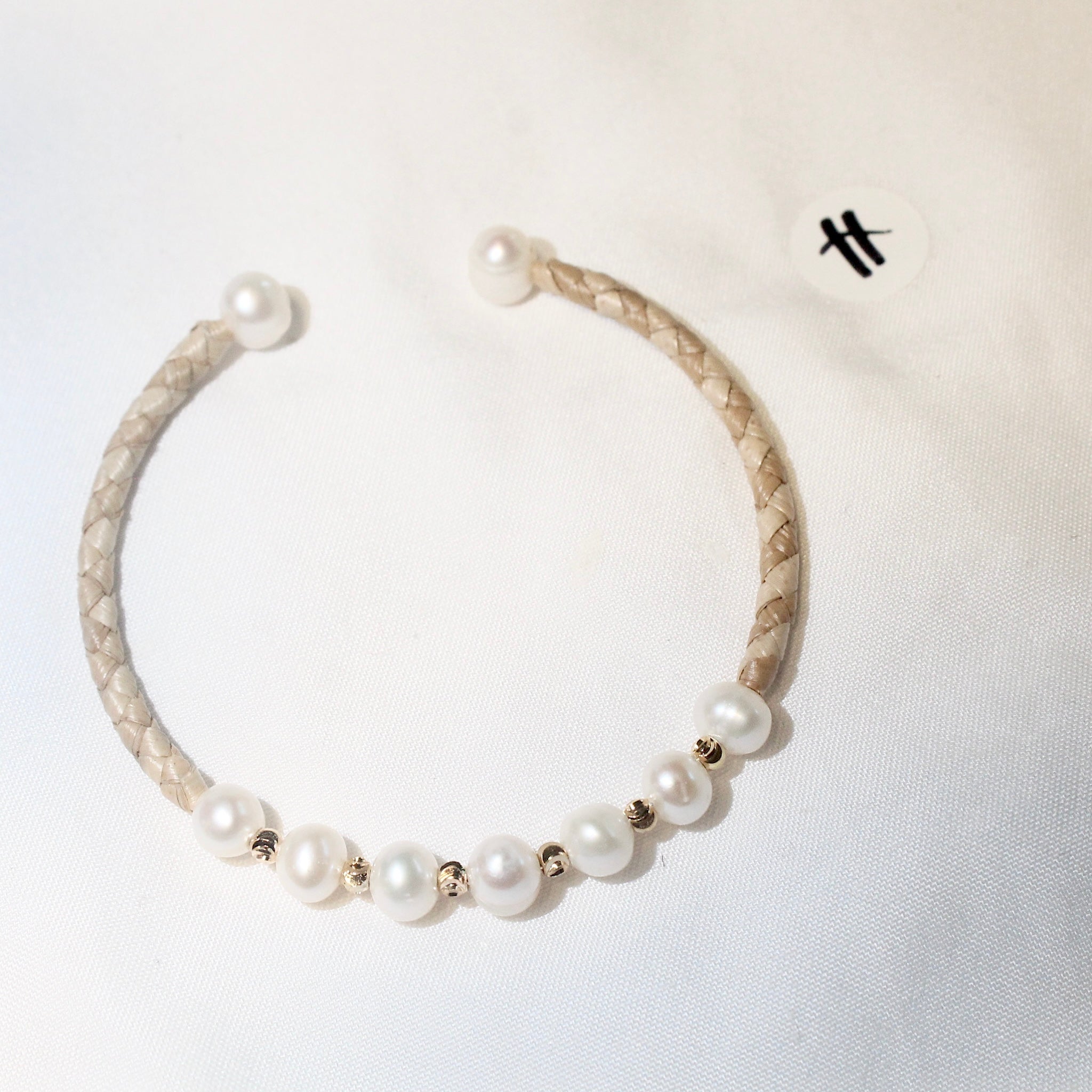Lauhala Fresh Water Pearl Cuff