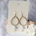 Lauhala Larimar Moon Earrings