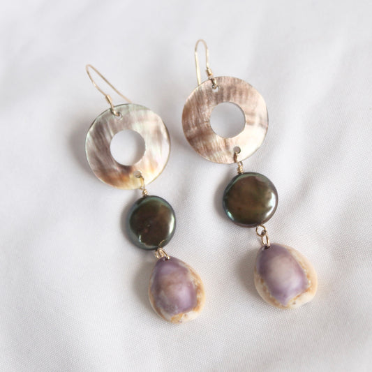 Cowrie Pearl Earrings