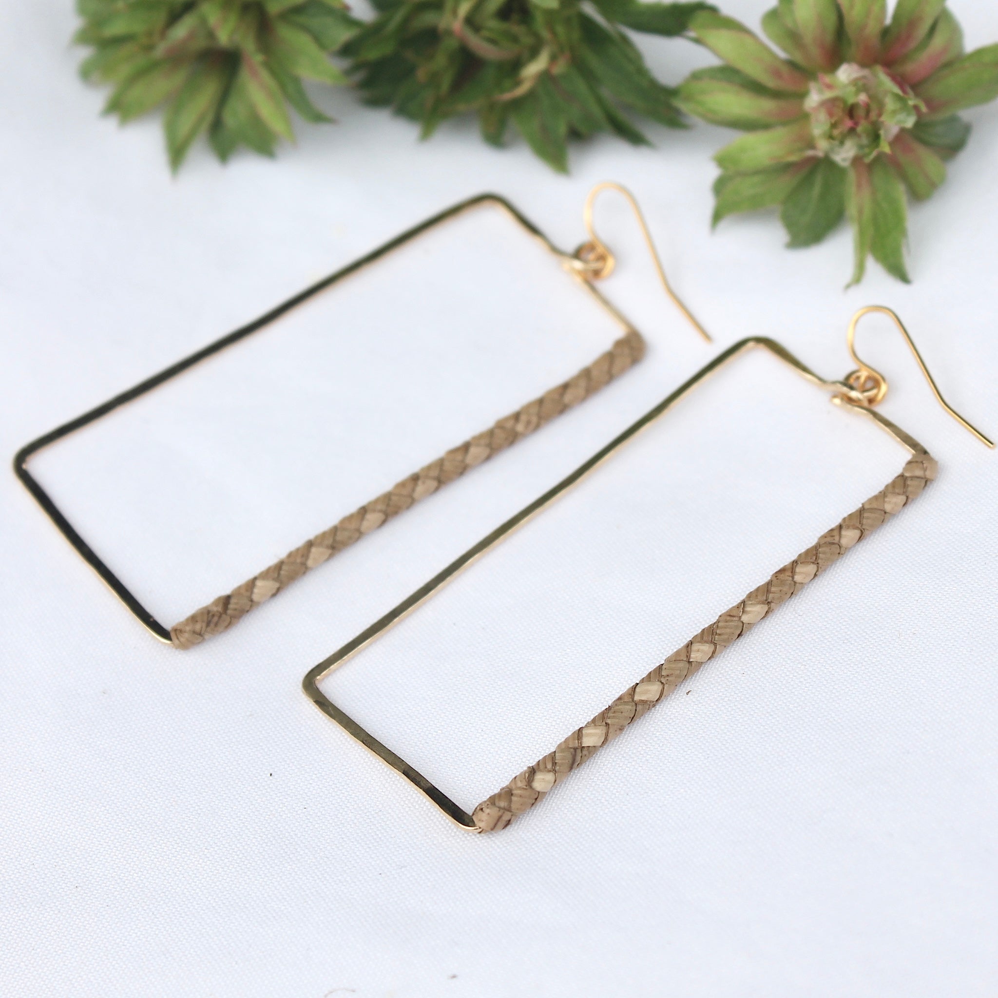 Lauhala Rectangle Hoops
