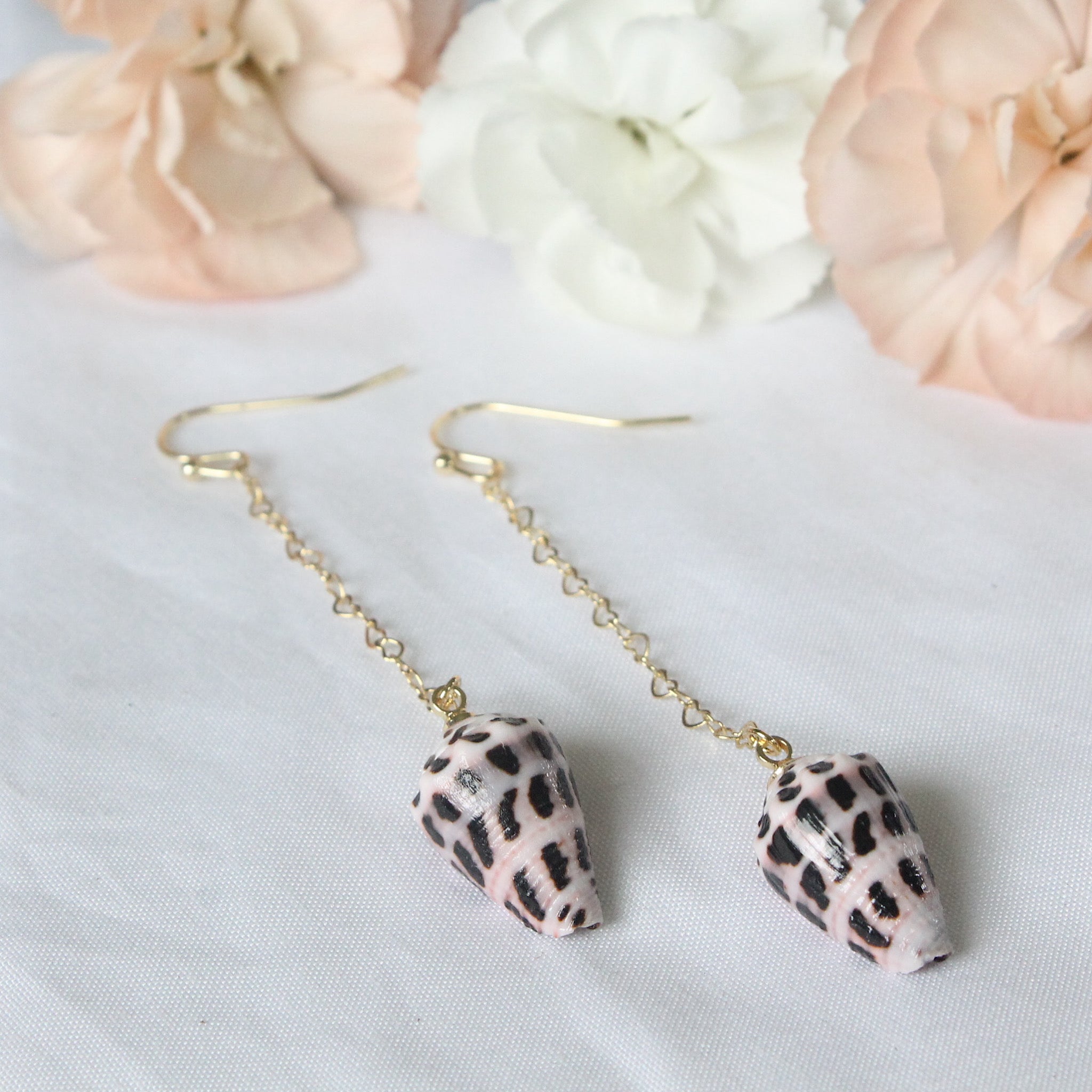 Hebrew Heart Chain Earrings