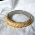 AlohilaniKinemea X Lovellysea Lauhala Wrapped THICK Jade Bangle
