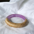 AlohilaniKinemea X Lovellysea Lauhala Wrapped THICK Jade Bangle