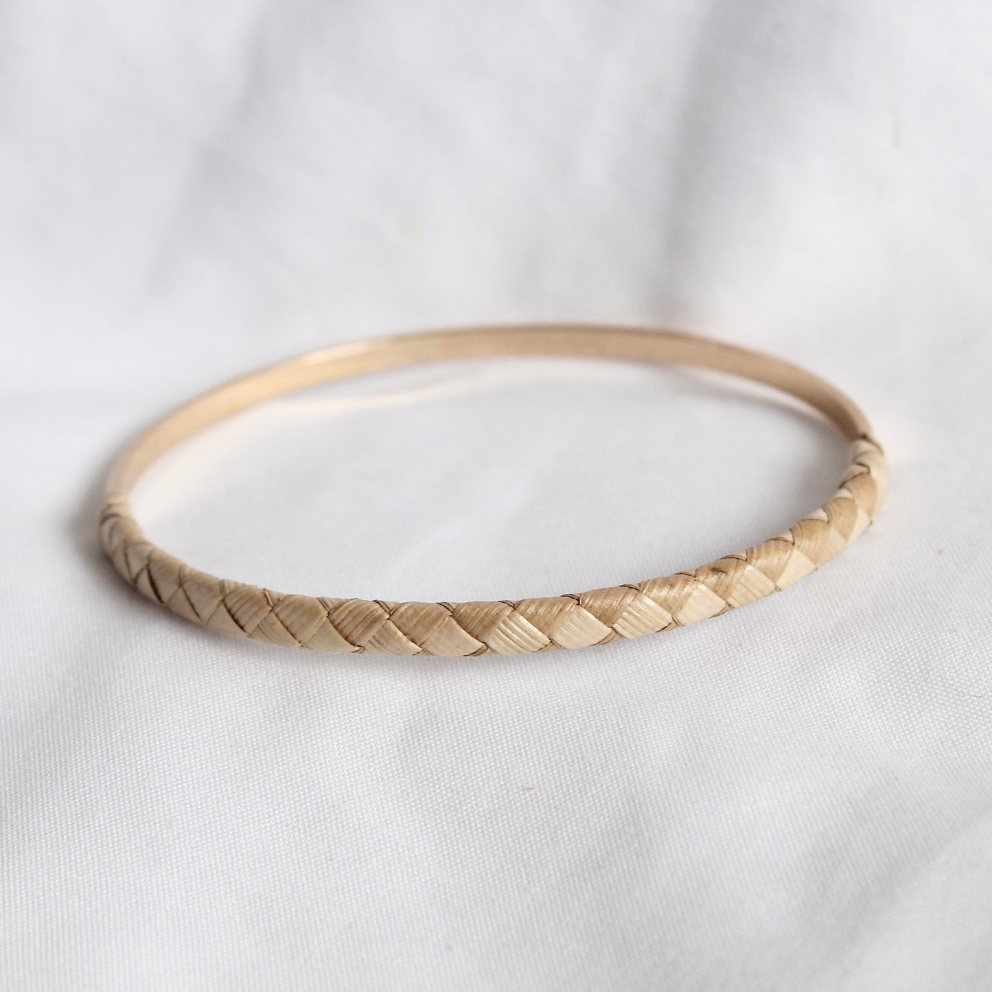 Lauhala Half Wrapped Bangle