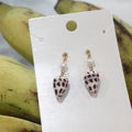 Hebrew Pearl Dangle Studs