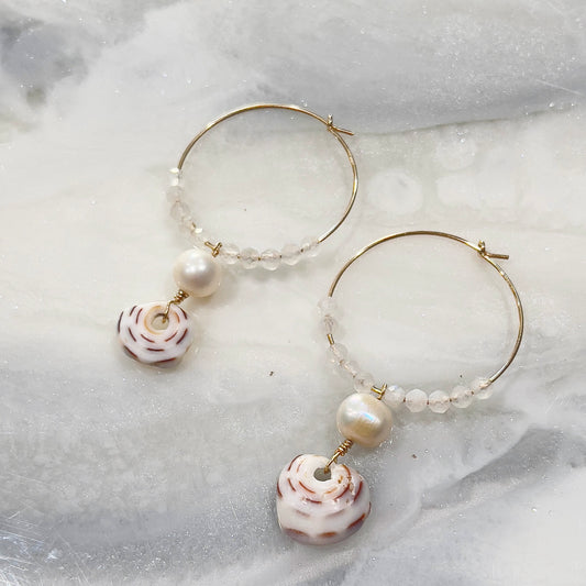 Twinkle Puka Pearl Hoops