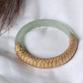 AlohilaniKinemea X Lovellysea Lauhala Wrapped THICK Jade Bangle