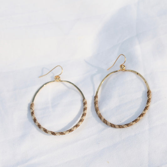 Large Lauhala Oval Hoops