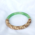 AlohilaniKinemea X Lovellysea Lauhala Wrapped Jade Bangle