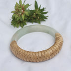 AlohilaniKinemea X Lovellysea CHUNKY Lauhala Wrapped Jade Bangle