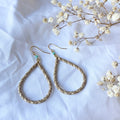 Lauhala Tear Drop & Bead Hoops