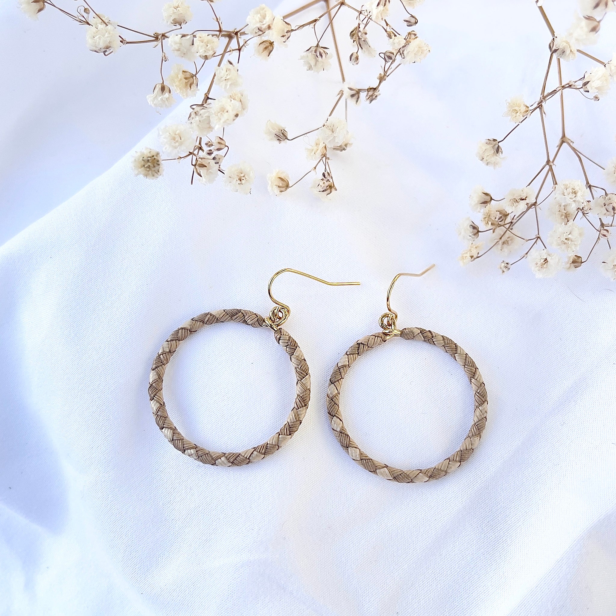 Lauhala Small Circle Hoops