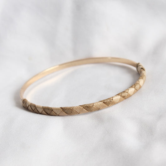 Lauhala Half Wrapped Bangle